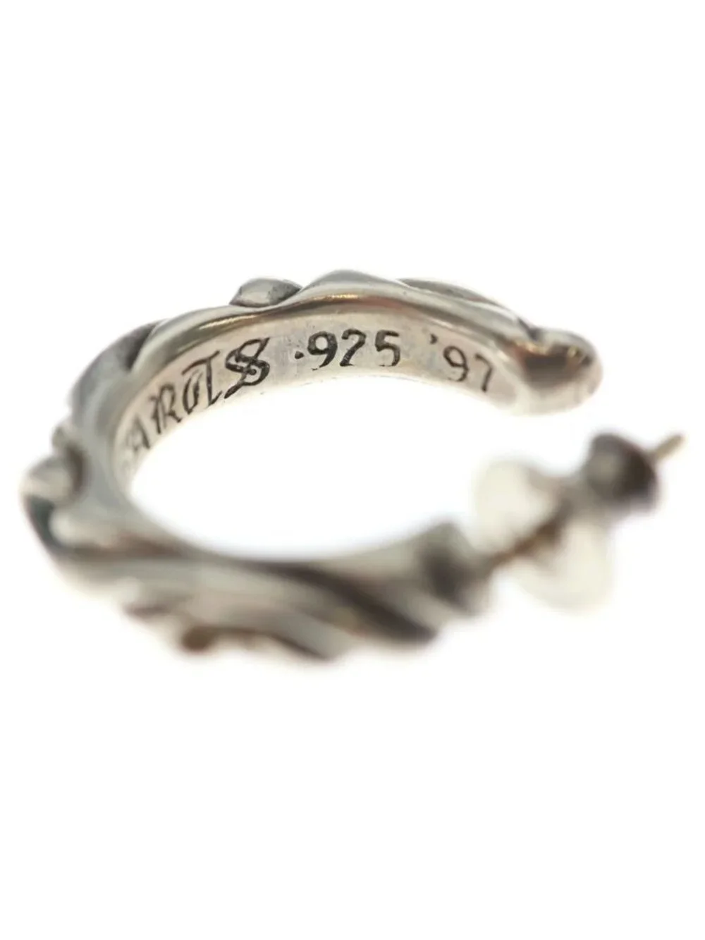Chrome Hearts Hoop Scroll Earrings Silver
